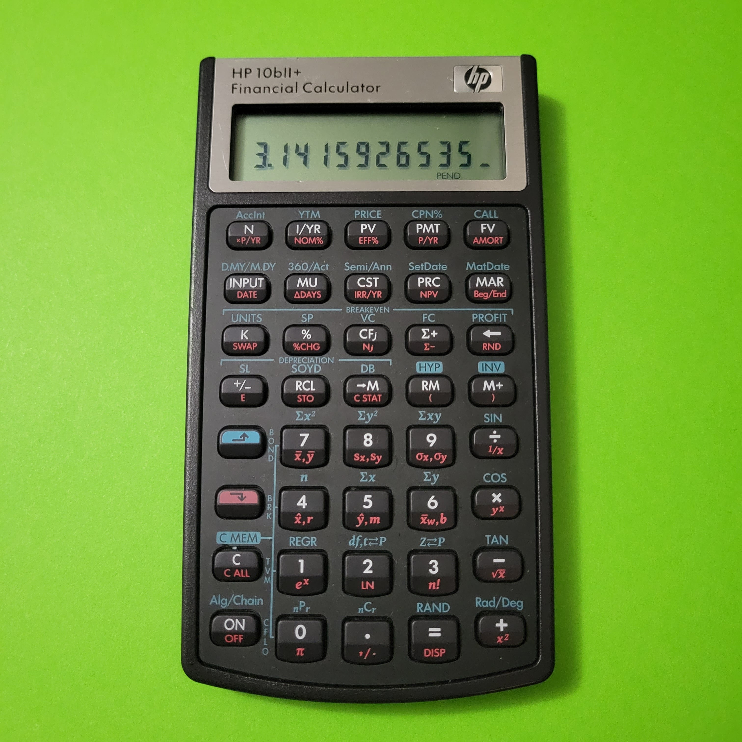 an image of a HP10BII+ financial calculator